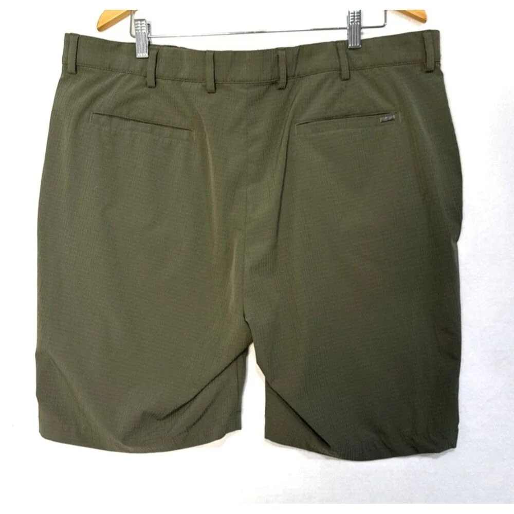 Greg Norman Mens Performance Golf Shorts 40 Olive Green Stretch Moisture Wicking